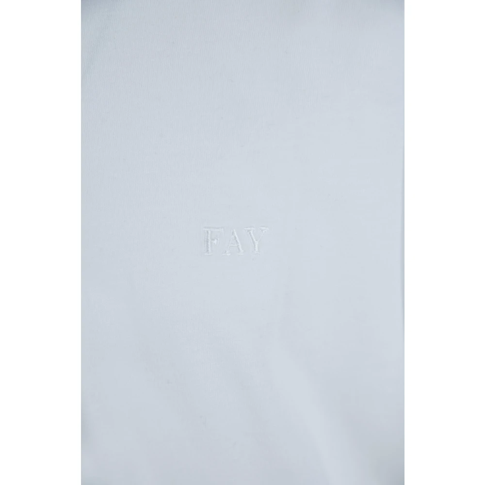 Fay Heren Crew Neck Katoenen T-Shirt White Heren