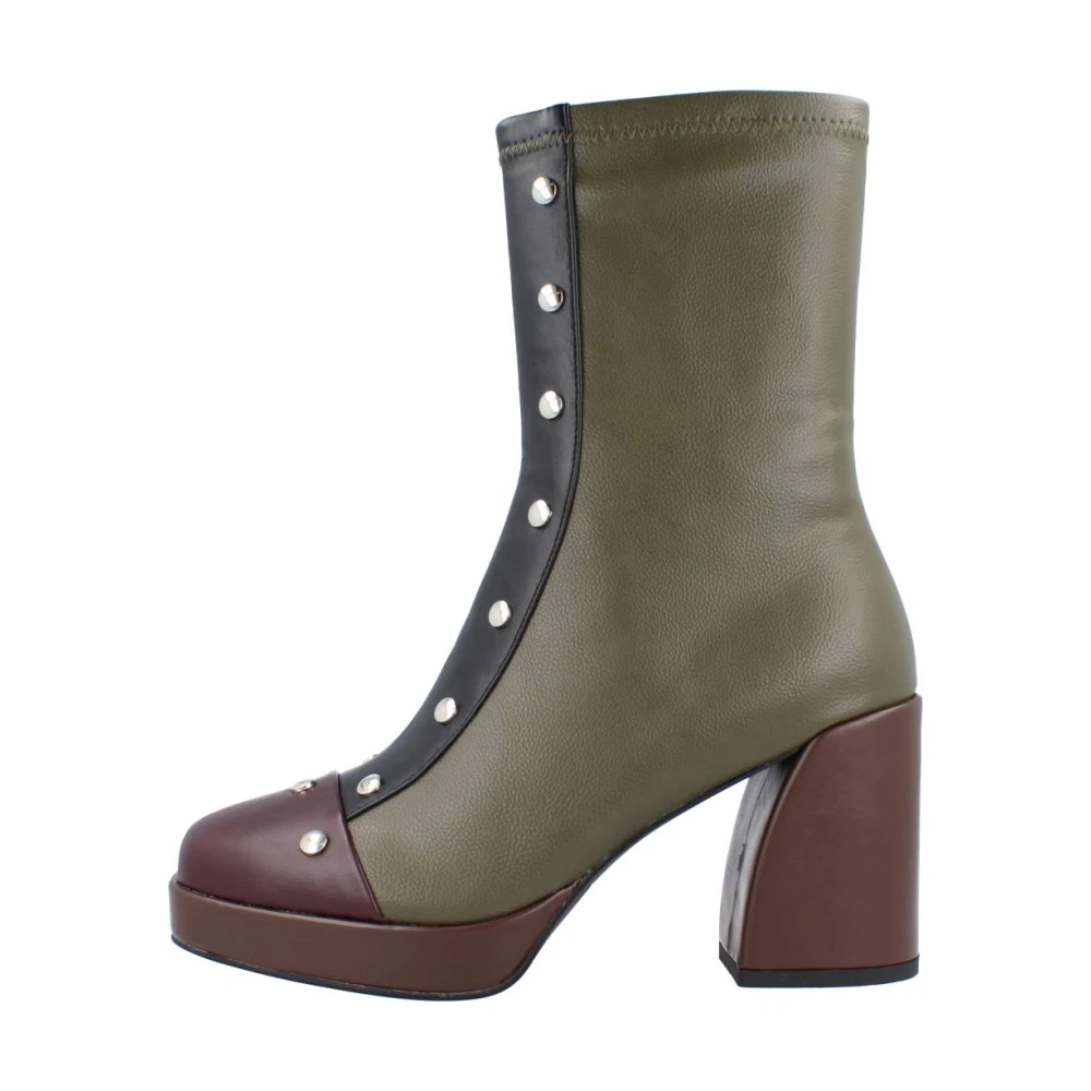 Noa Harmon Platform Heeled Boots Green, Dam