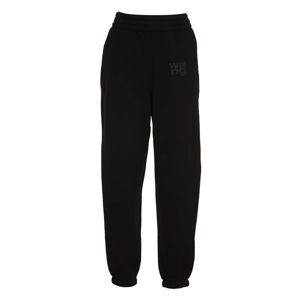 Alexander wang Zwarte Klassieke Sweatpant Puff Paint Logo Black Dames