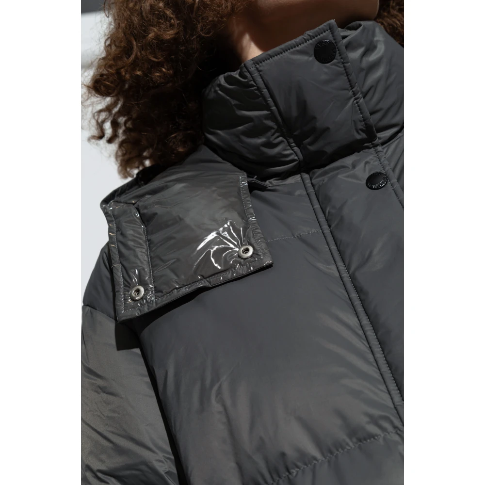 Yves Salomon Lange omkeerbare jas met afneembare capuchon Gray Dames