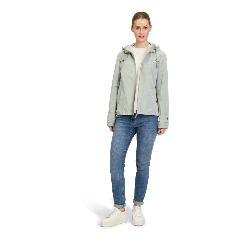 Amber & June Gewatteerde Casual Blouson Jas Green Dames