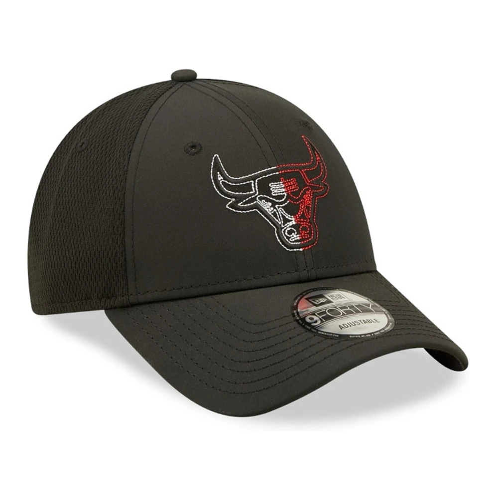new era Zwarte Bulls Tech Mesh Pet Black Heren