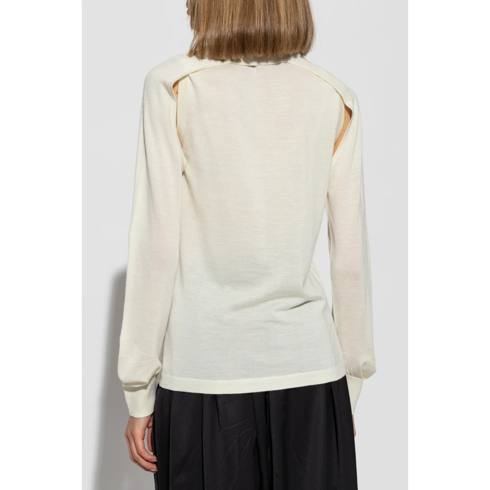 Helmut Lang Top met afneembare lange mouwen Beige Dames