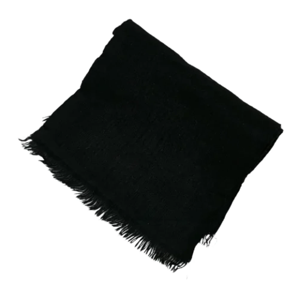 Louis Vuitton Vintage Pre-owned Wool scarves Black Heren