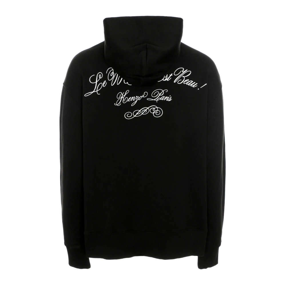 Kenzo Oversize Hoodie met Tiger Patch Black Heren