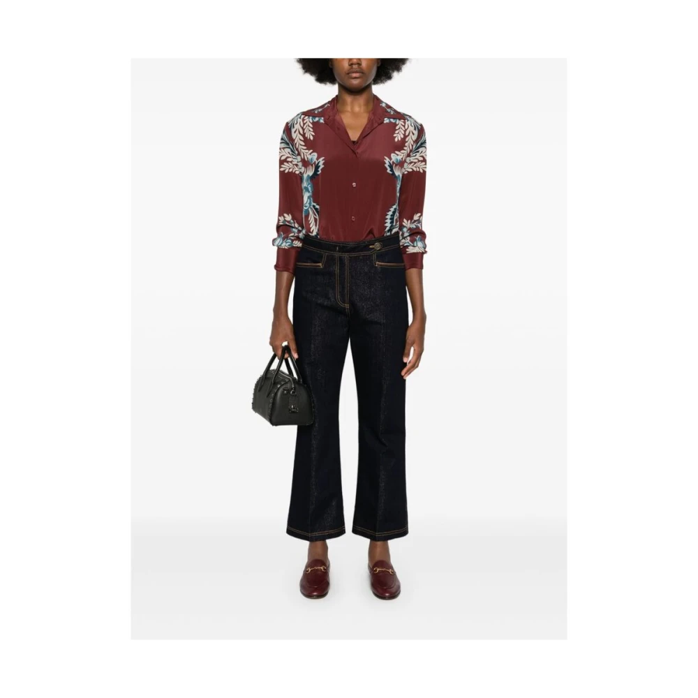 ETRO Indigo Blauw Denim Metallic Jeans Blue Dames