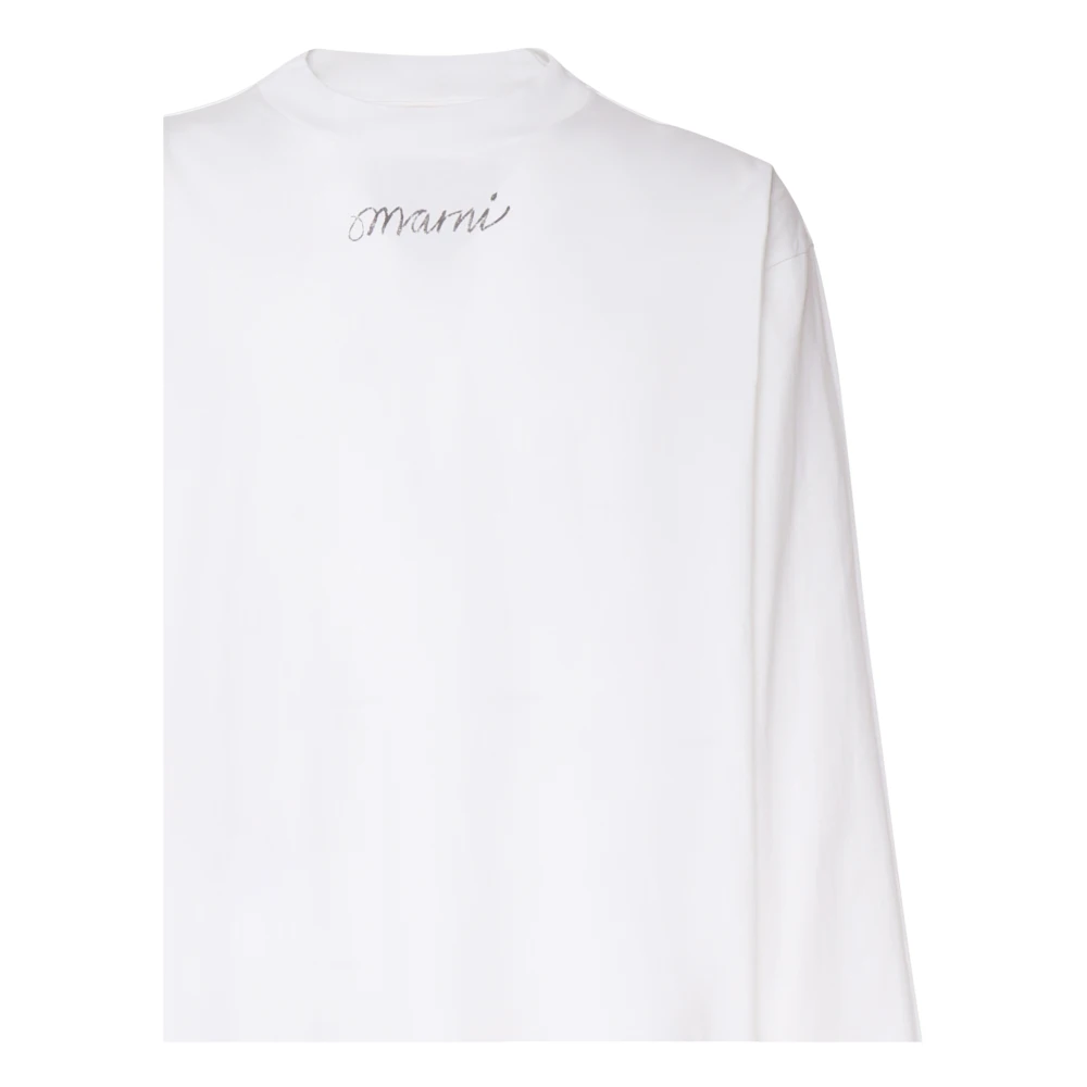 Marni Katoenen trui met kalligrafische print White Heren