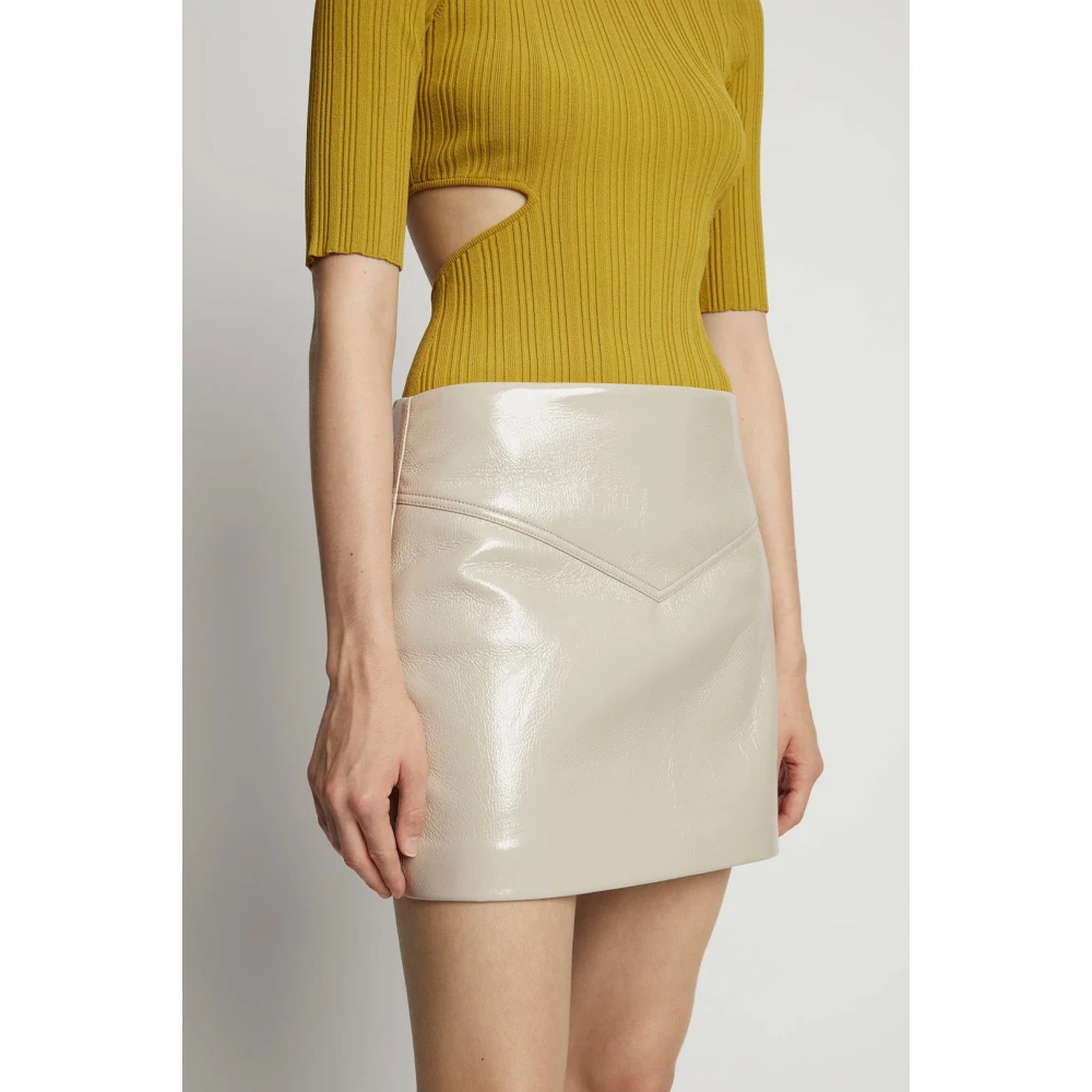 Proenza Schouler Glanzende Effect Mini Rok White Dames
