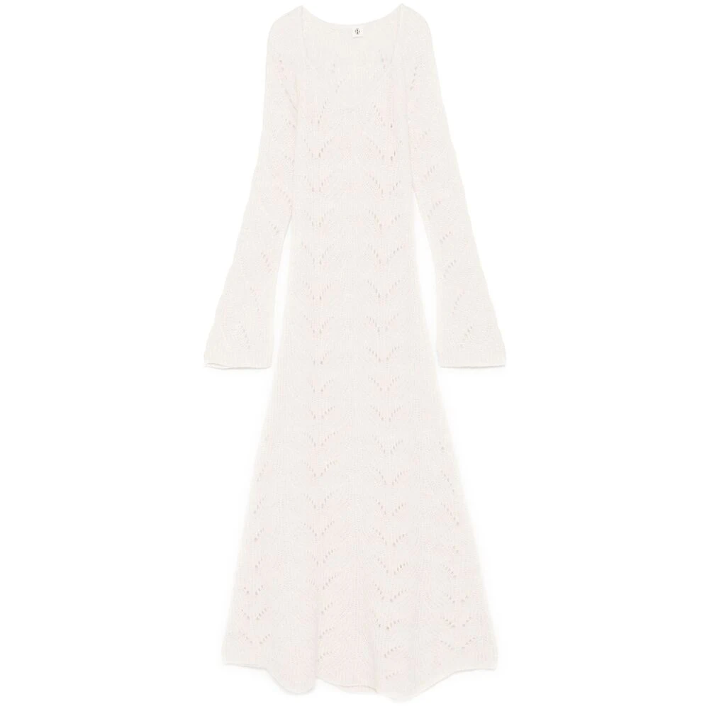 The Garment Beige Jurk met Scoop Neck en Split Cuffs White Dames