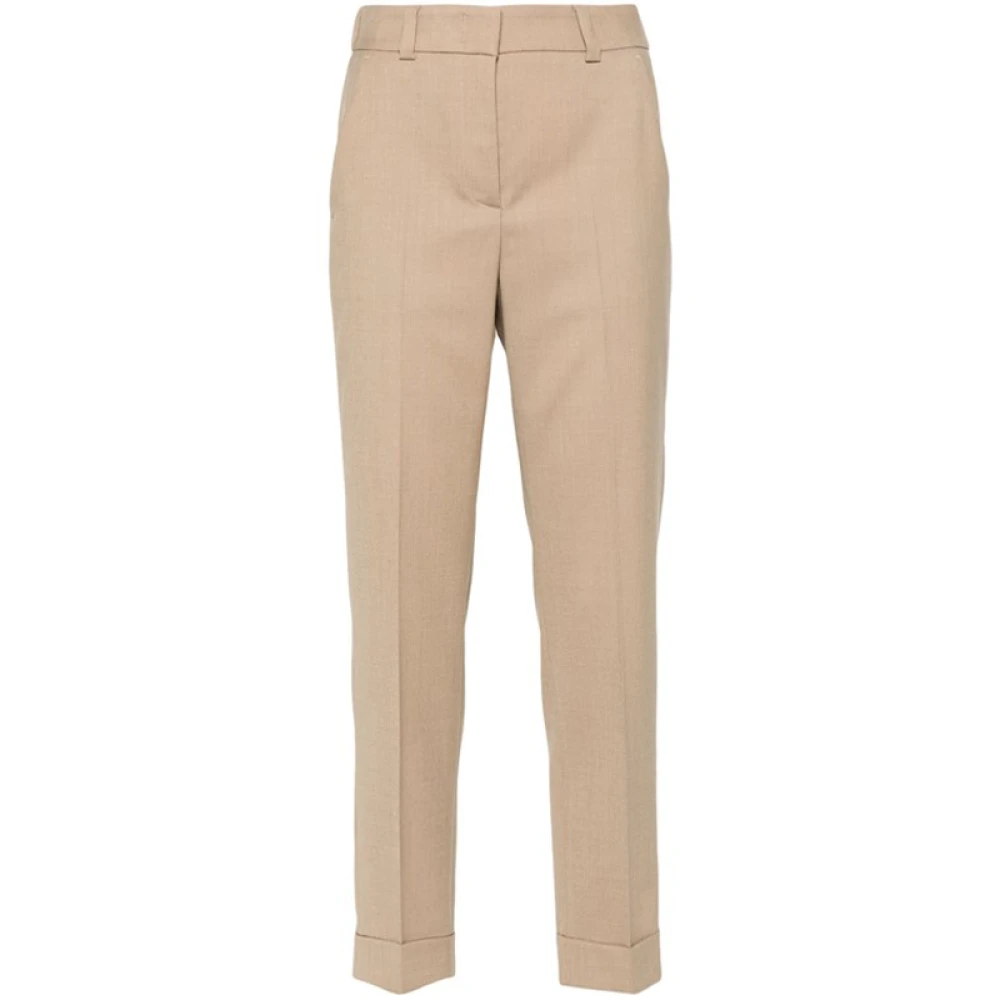 Peserico Beige Ullblandning Slim Fit Byxor Beige, Dam