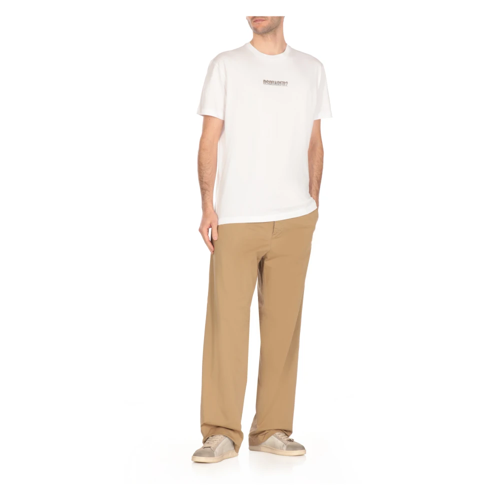Dsquared2 Beige Katoenen Broek met Voorknoppen Beige Heren