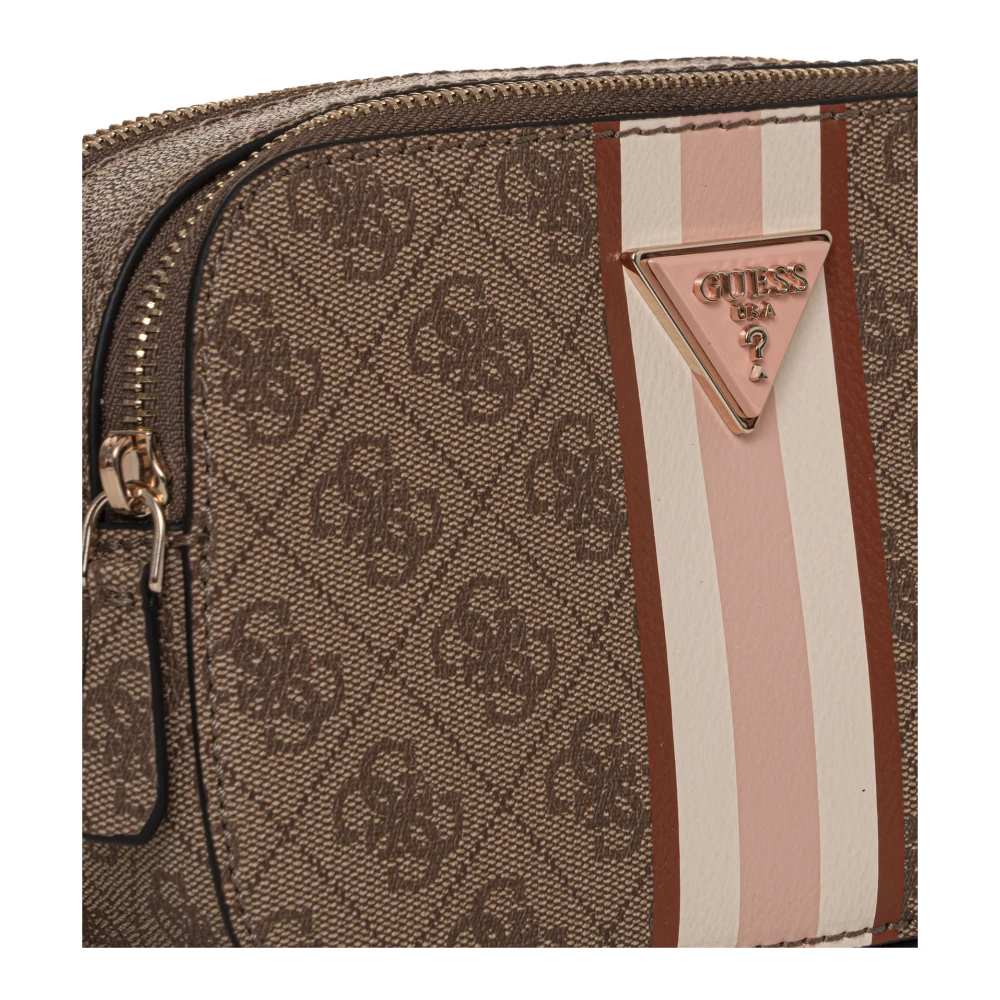 Guess Kleine Noelle Schoudertas met Logo Beige Dames