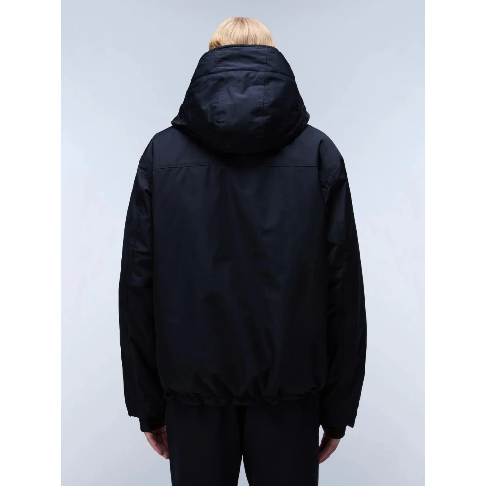 Napapijri Zwarte Rainforest Anorak met Dubbele Rits Black Heren