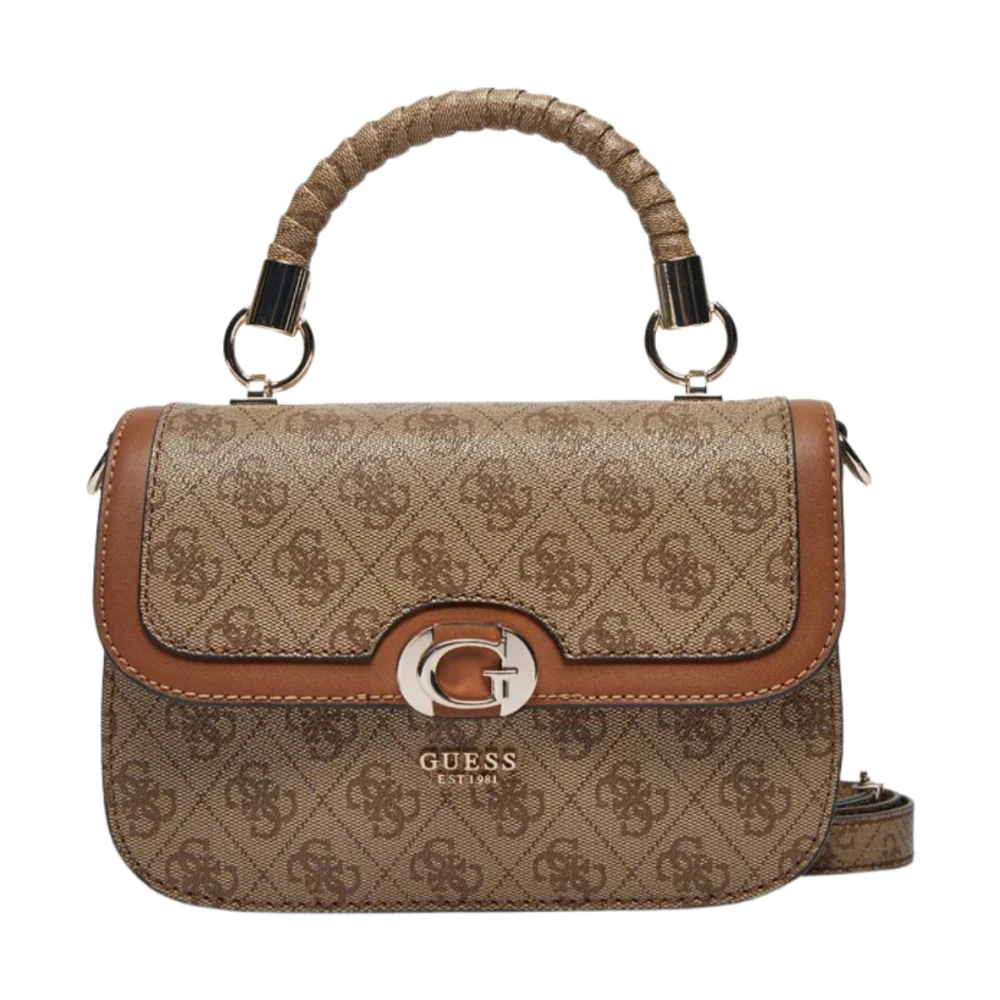 Guess Top Handvat Klep Tas Latte Bruin Brown Dames