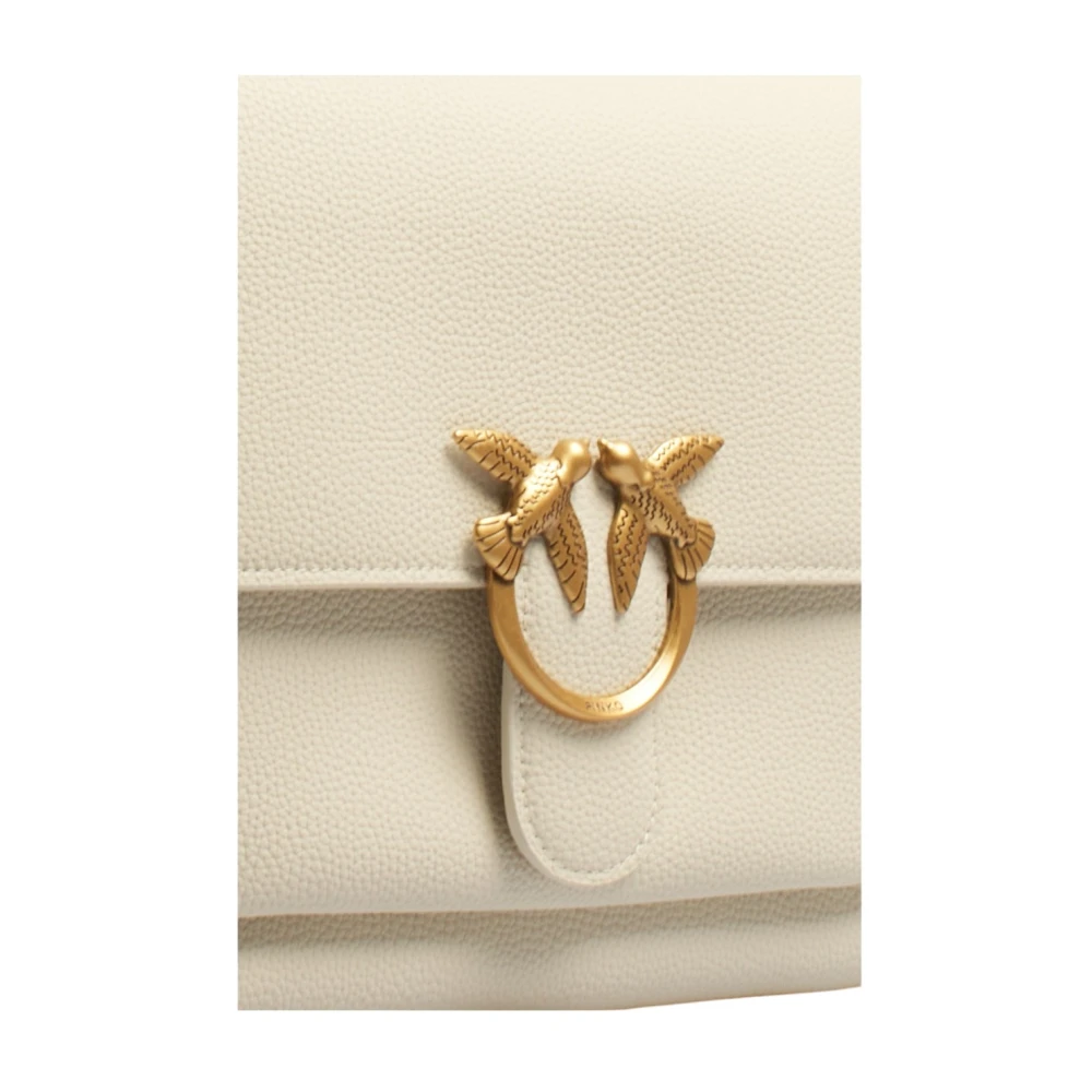 pinko Stijlvolle Leren Tas Beige Dames