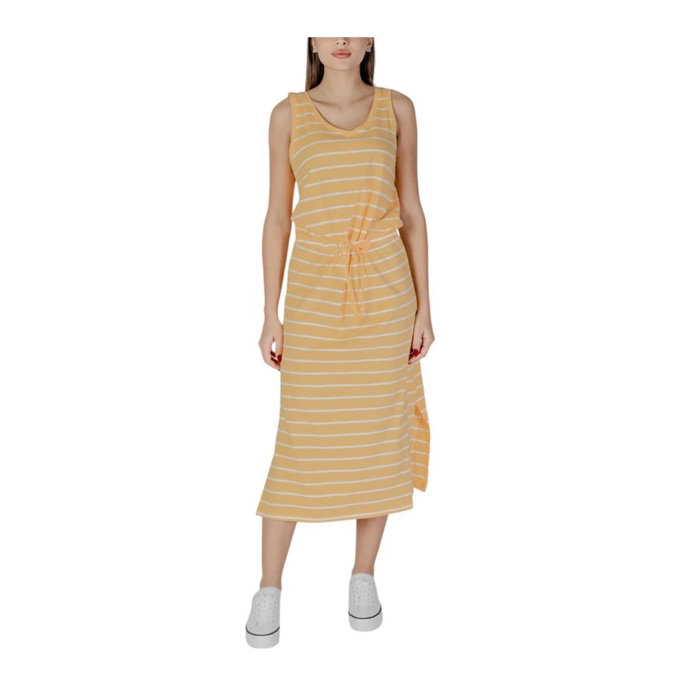 b.Young Gele Katoenen Blend Jurk Lente Zomer Collectie Yellow Dames