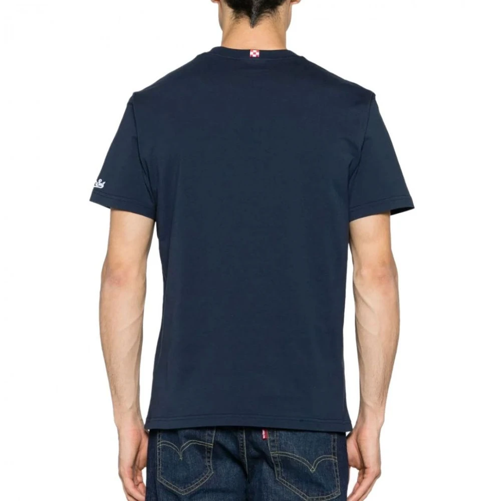 MC2 Saint Barth Blauw Katoenen T-shirt met Korte Mouwen Blue Heren