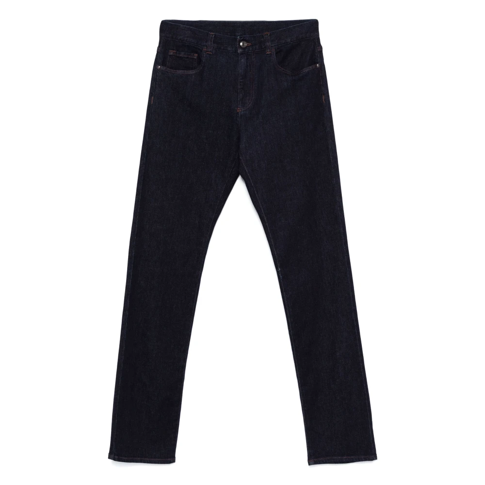 Canali Denim Cashmere Blend Jeans Blue Heren