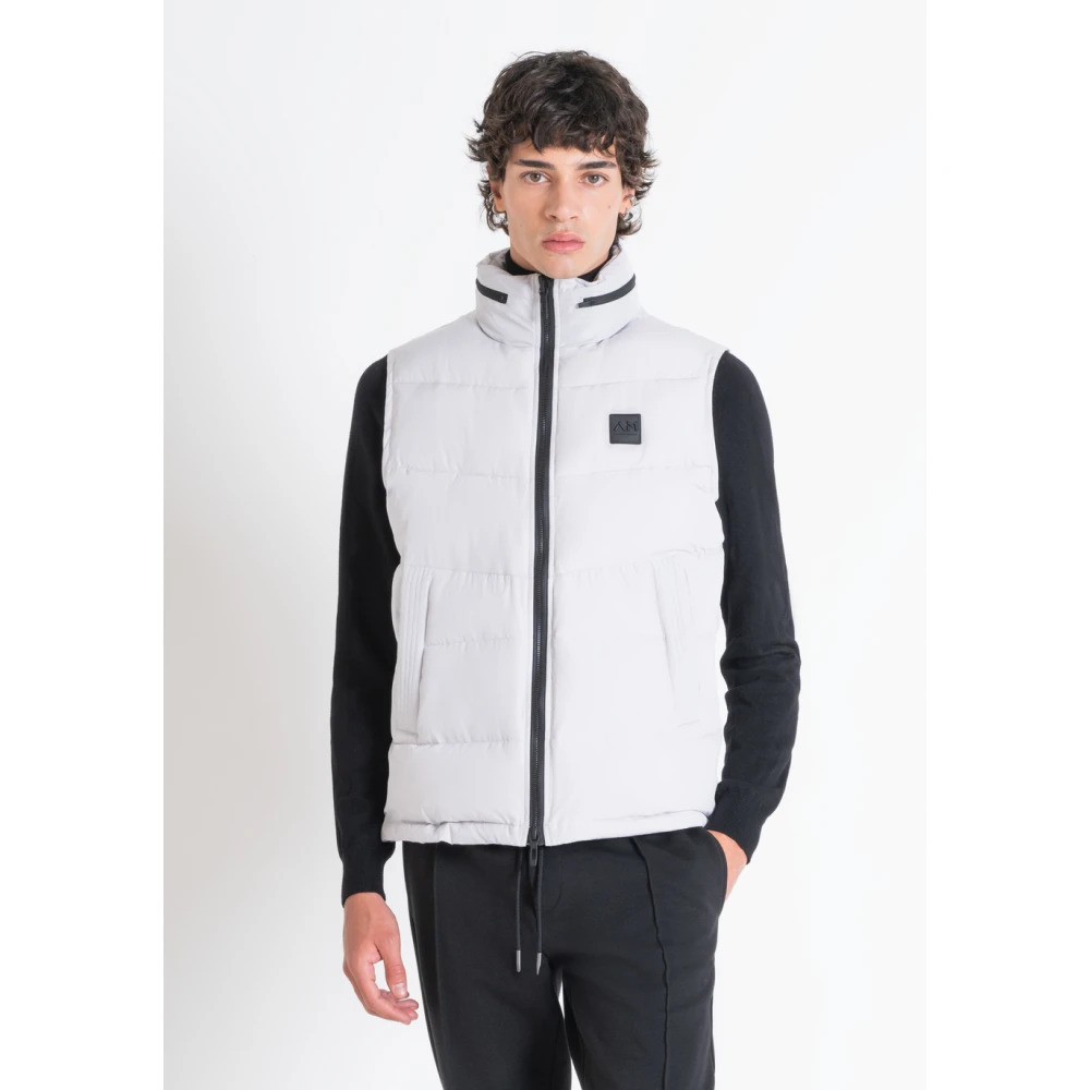Antony Morato Bodywarmer van Sorona-stof met Hoge Kraag Blue Heren