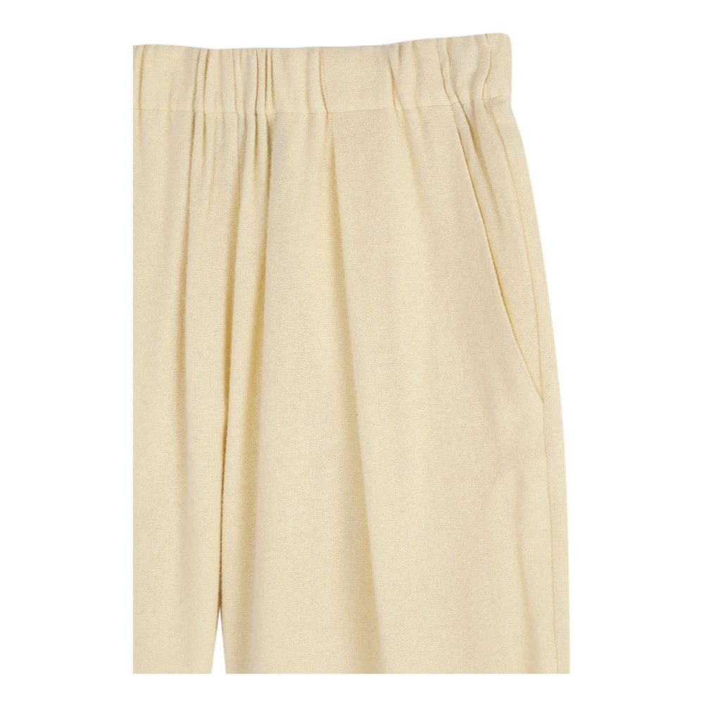 Cortana Yak Wol Hoge Taille Broek Beige Dames