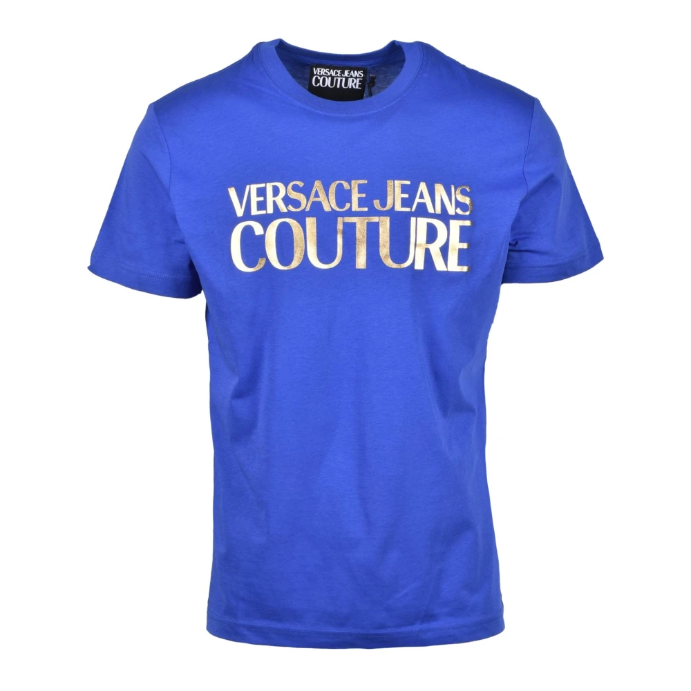 Versace Jeans Couture Katoenen T-shirt met Stijlvol Ontwerp Blue Heren