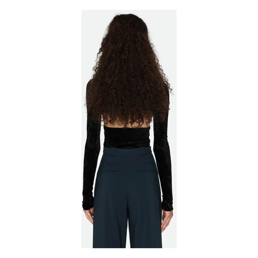 pinko Fluwelen Coltrui met Zijsplitten Black Dames