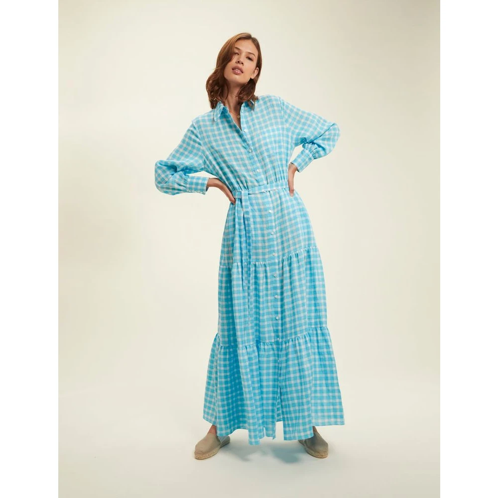Ines De La Fressange Paris Léna Vichy turquoise dress Blue Dames