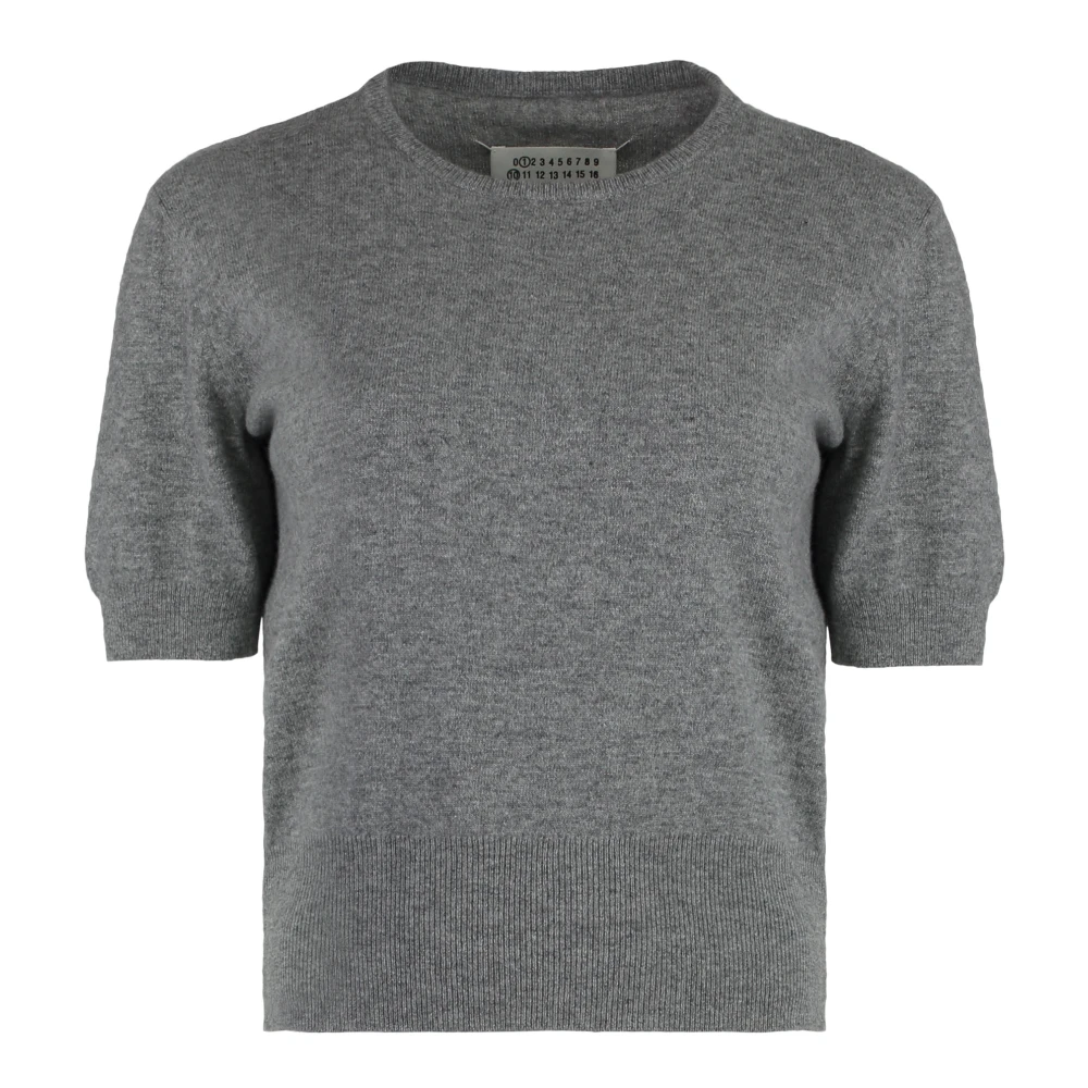 Maison Margiela Geribbelde gebreide wollen trui Gray Dames