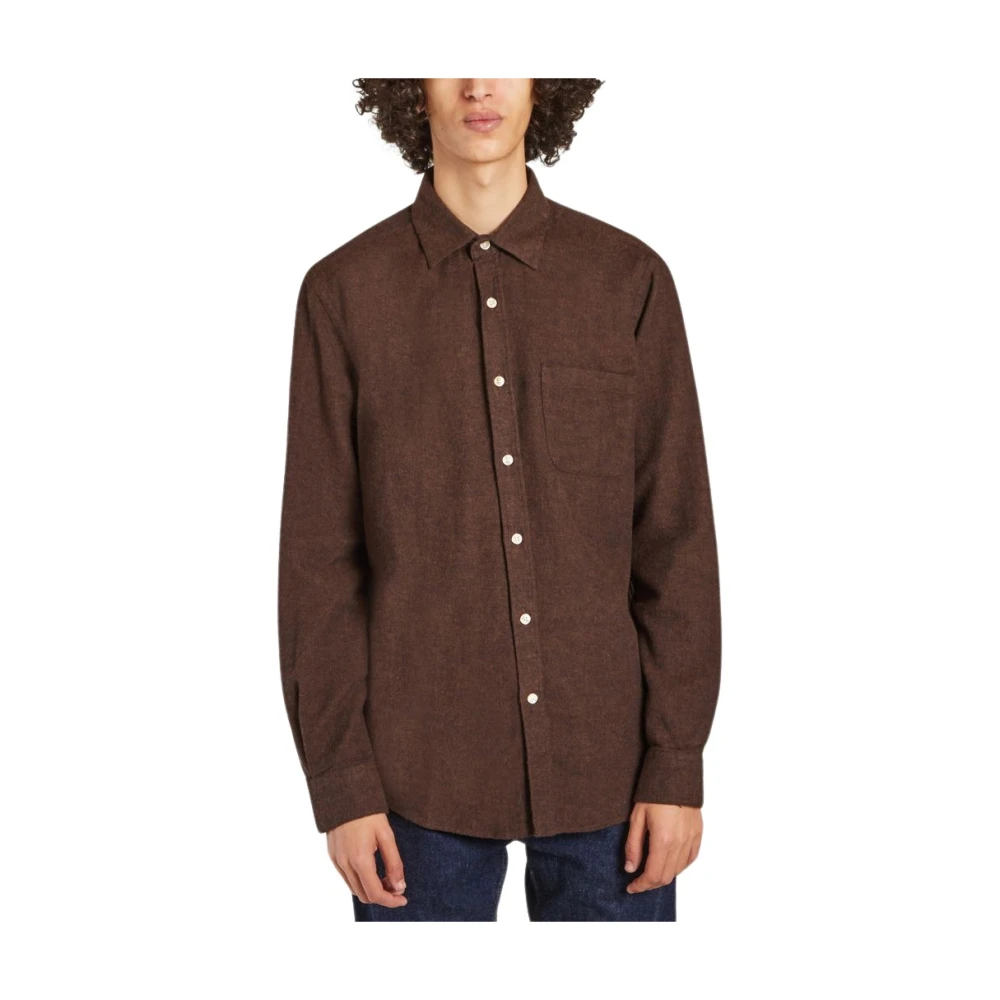 Portuguese Flannel Casual Shirts Brown, Herr