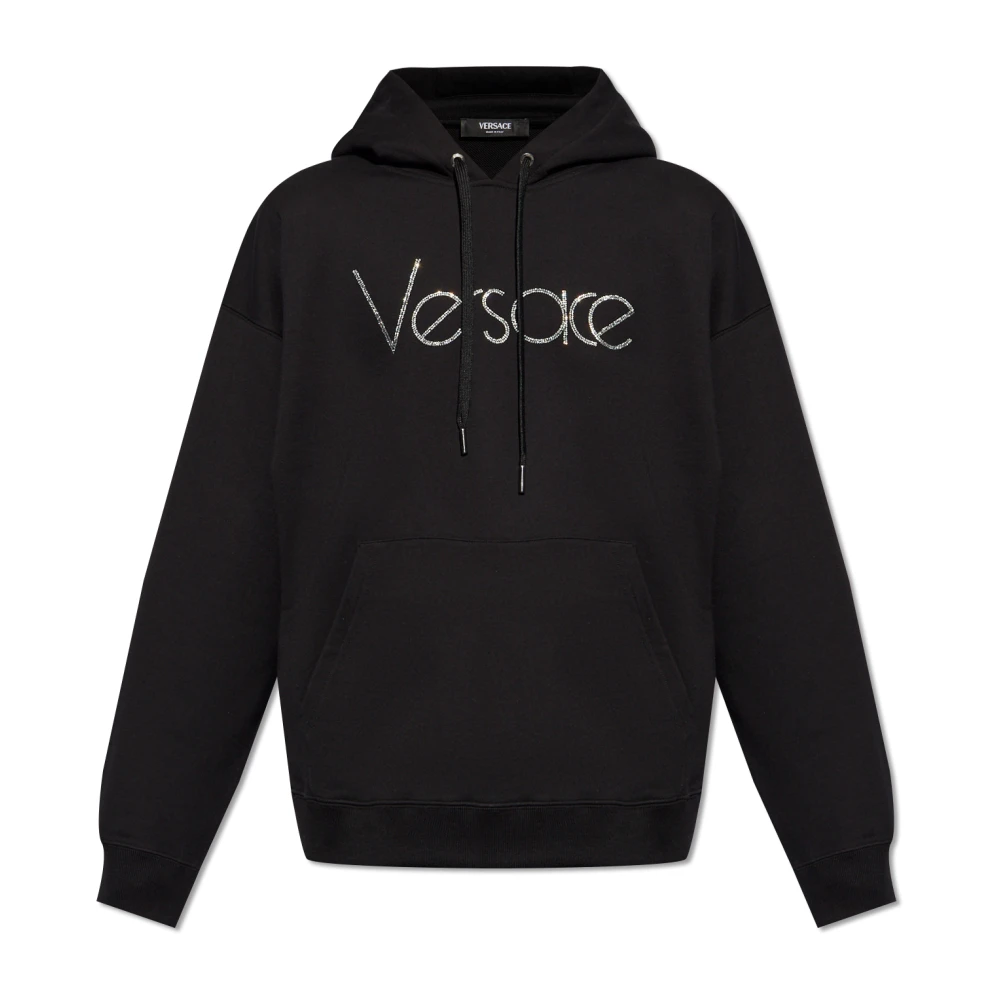 Versace Hoodie met logo Black Heren