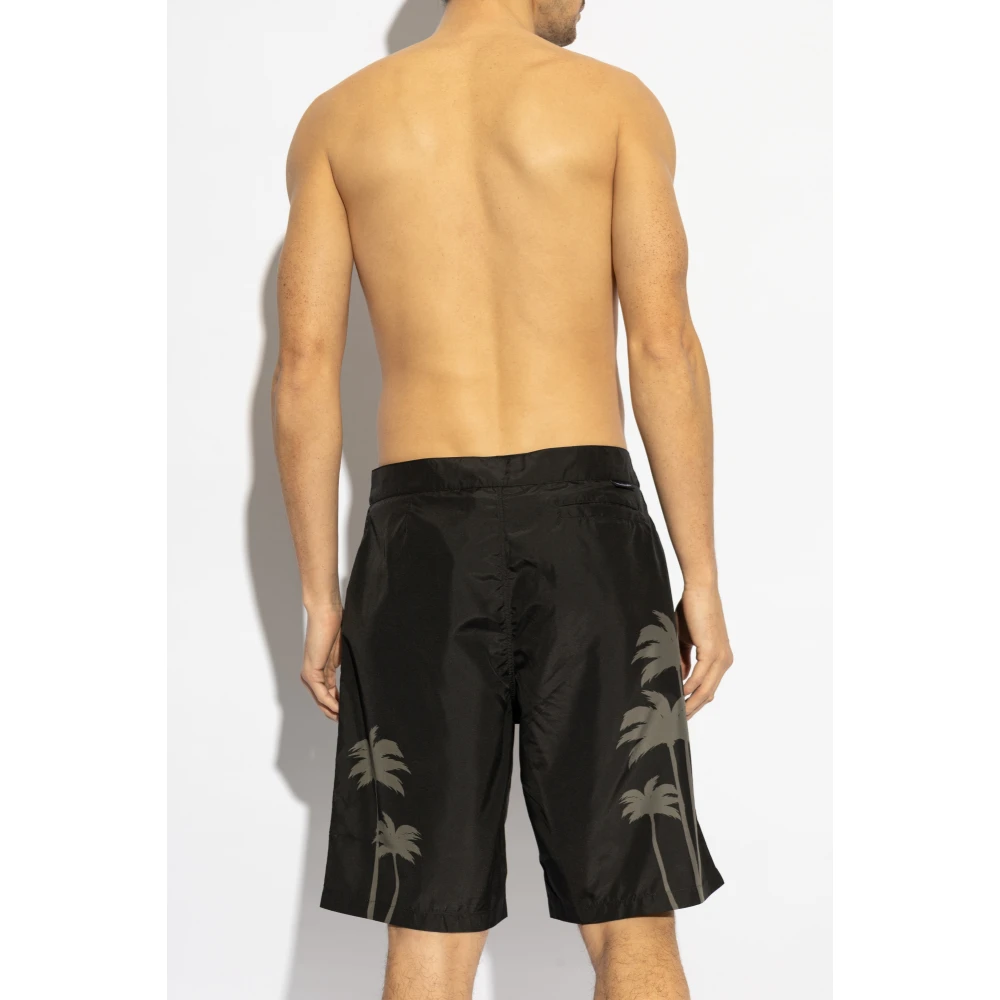 Palm Angels Zwemshorts met print Black Heren