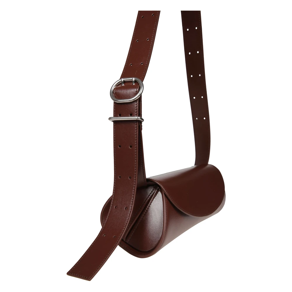 Jil Sander Kleine leren Cannolo tas Black Dames