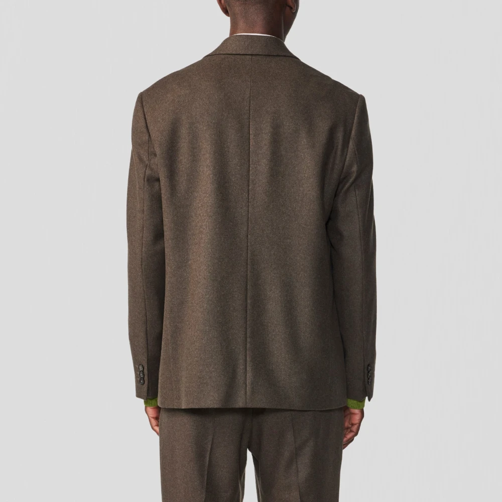 Nn07 Getailleerde wollen blazer jas Brown Heren