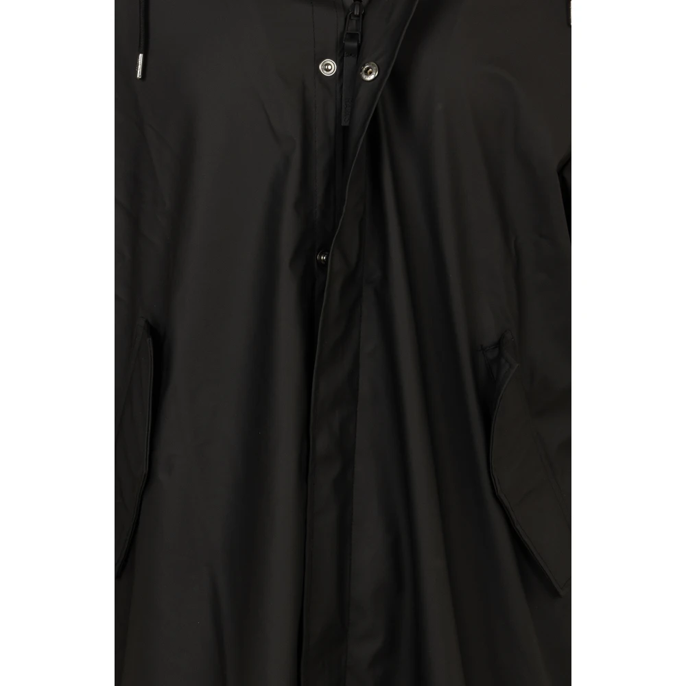 Rains Zwarte Fishtail Parka Jas Black Heren