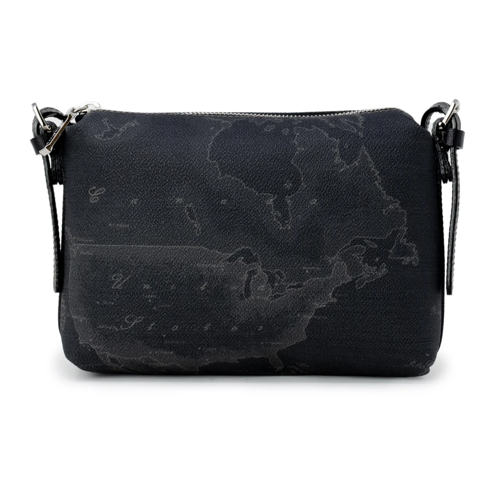 Alviero Martini 1a Classe Zwarte Tote Tas Leer Katoen Mix Black Dames