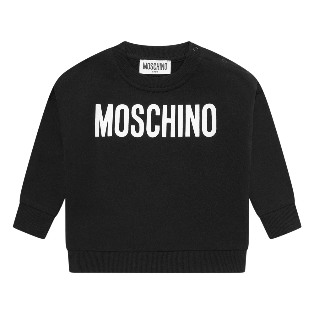 Moschino Unisex Kids Black Kids Sweatshirts, 12 M, Baby Logo Sweatshirt In