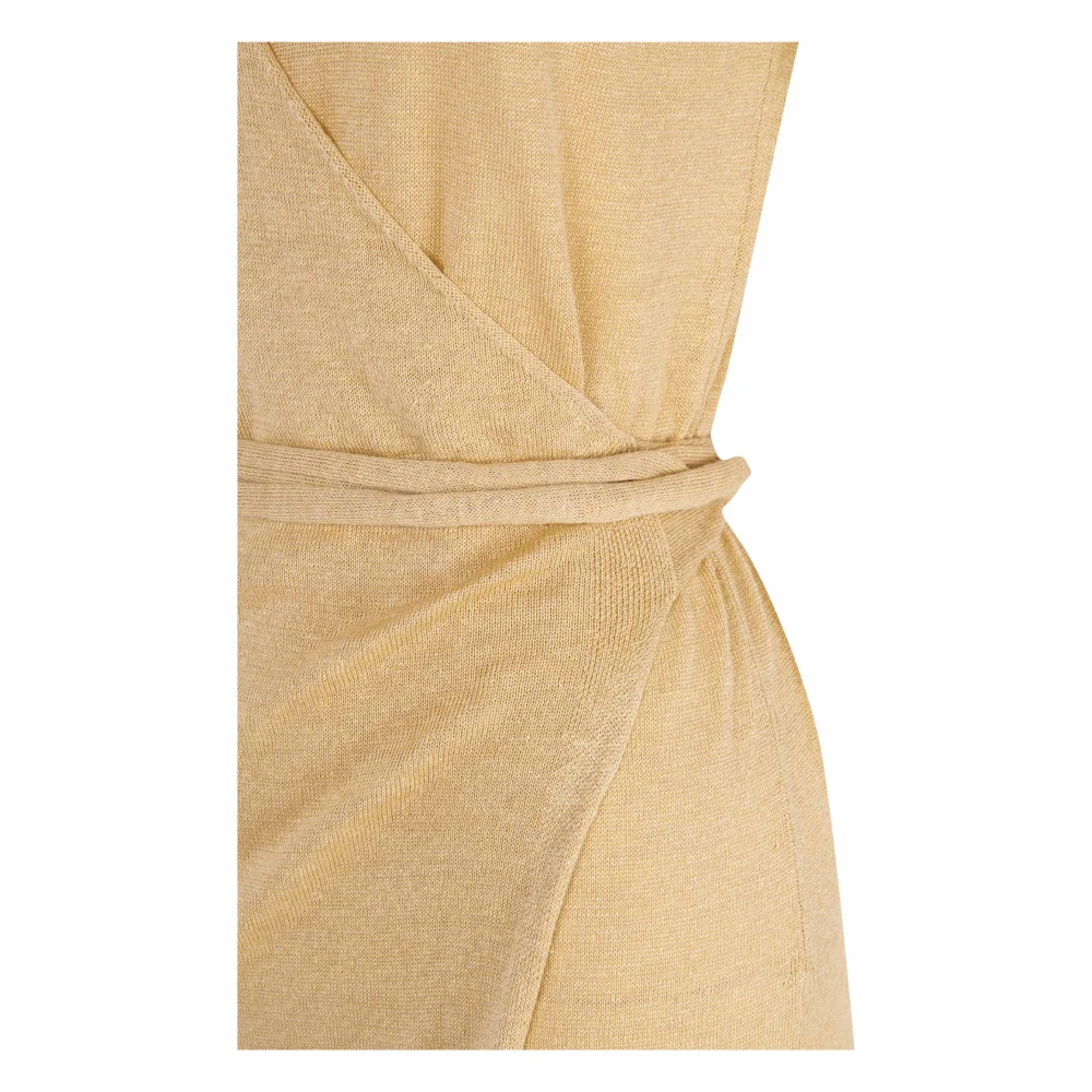 Cortana Zijden Omslagjurk Beige Dames