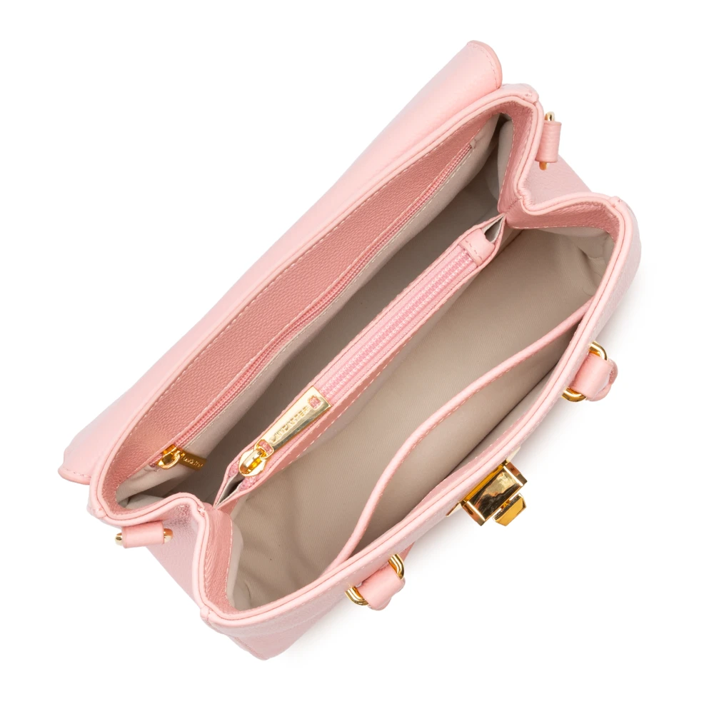 Lancaster Flap Handtas met Metalen Sluiting Pink Dames