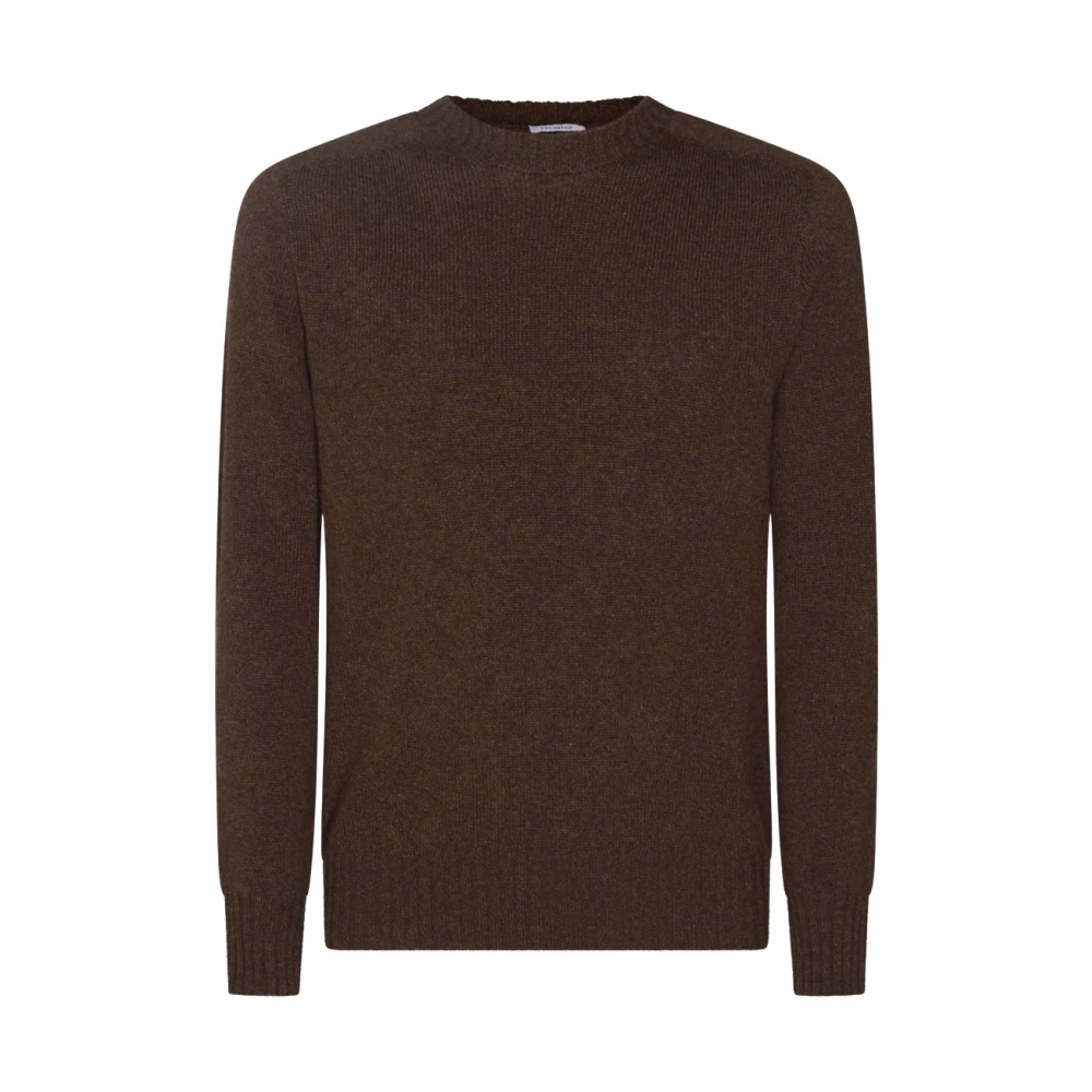 Malo Bruine Wollen Gebreide Trui Brown Heren