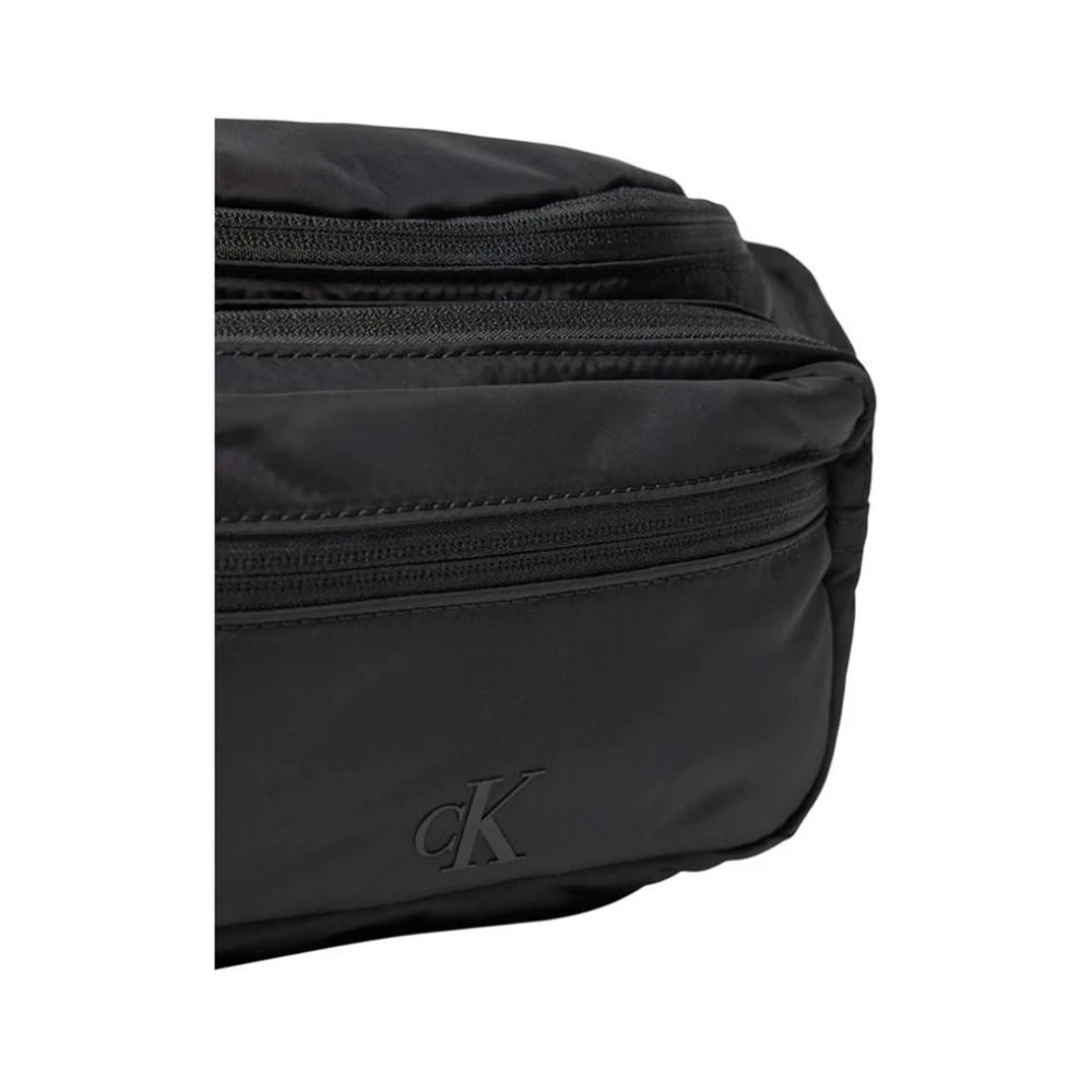 Calvin Klein Jeans Stijlvolle Polyester Heuptas met Ritszakken Black Heren