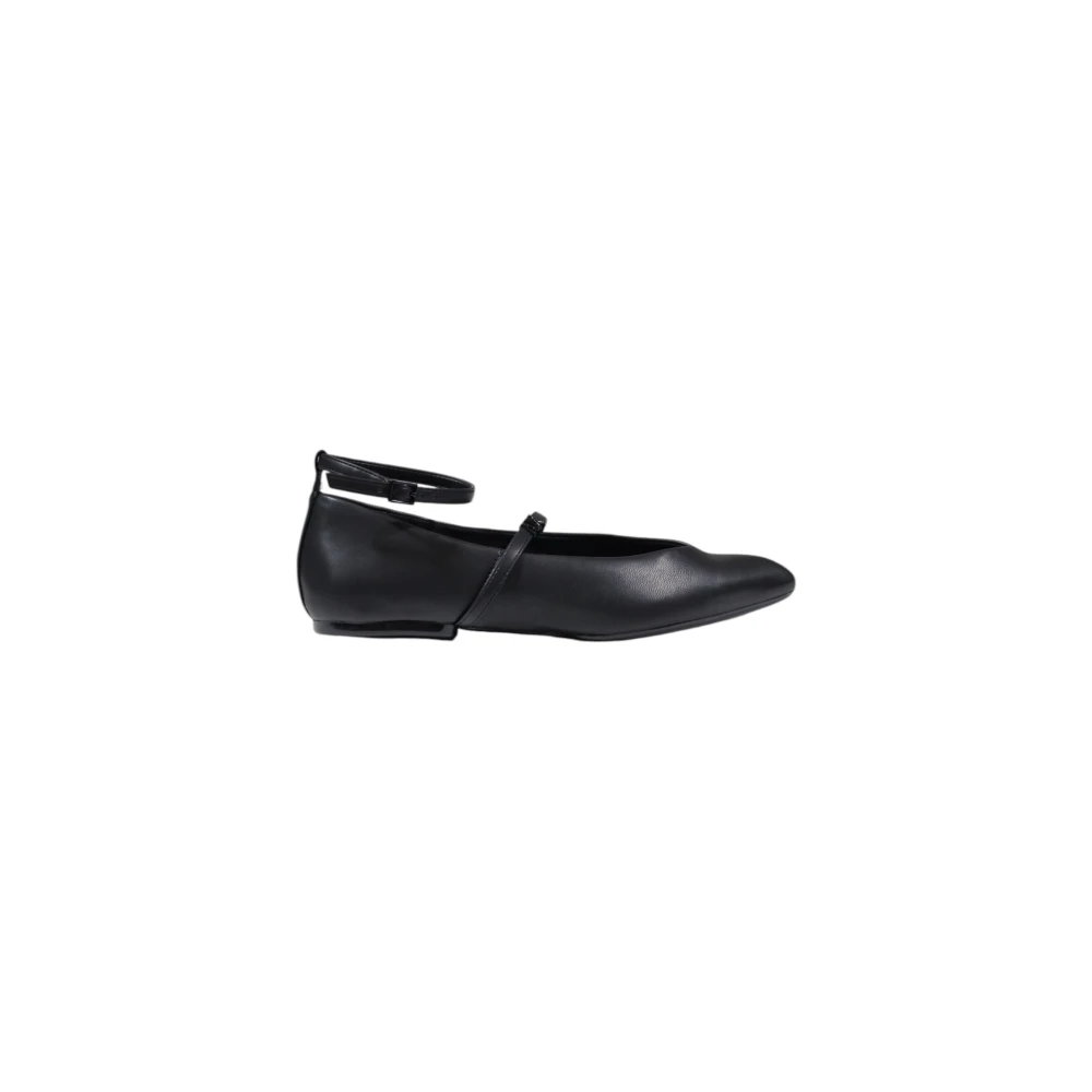 Armani Exchange Femme Noir Chaussures, Taille: 38 Eu Chaussures Slip-On En Cuir Avec Boucle