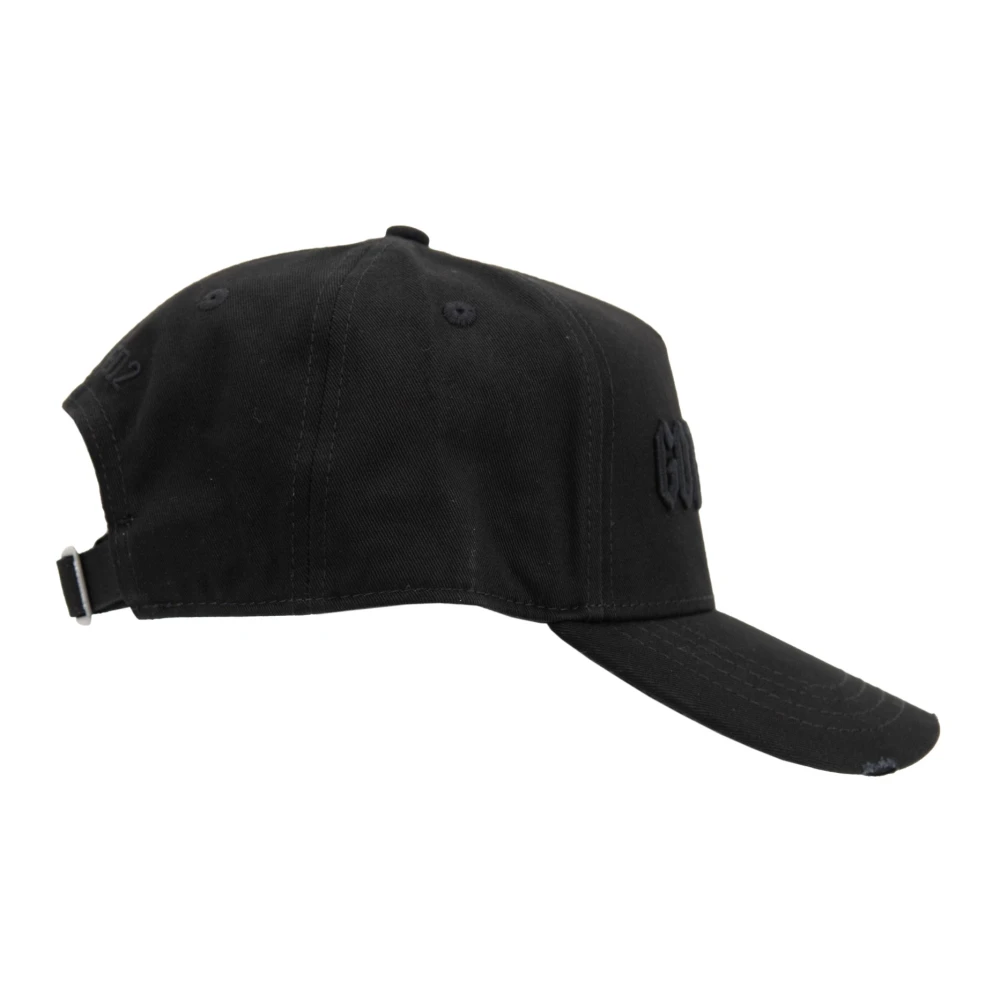 Dsquared2 Relief Lettering Baseball Cap Fibbia Black Unisex