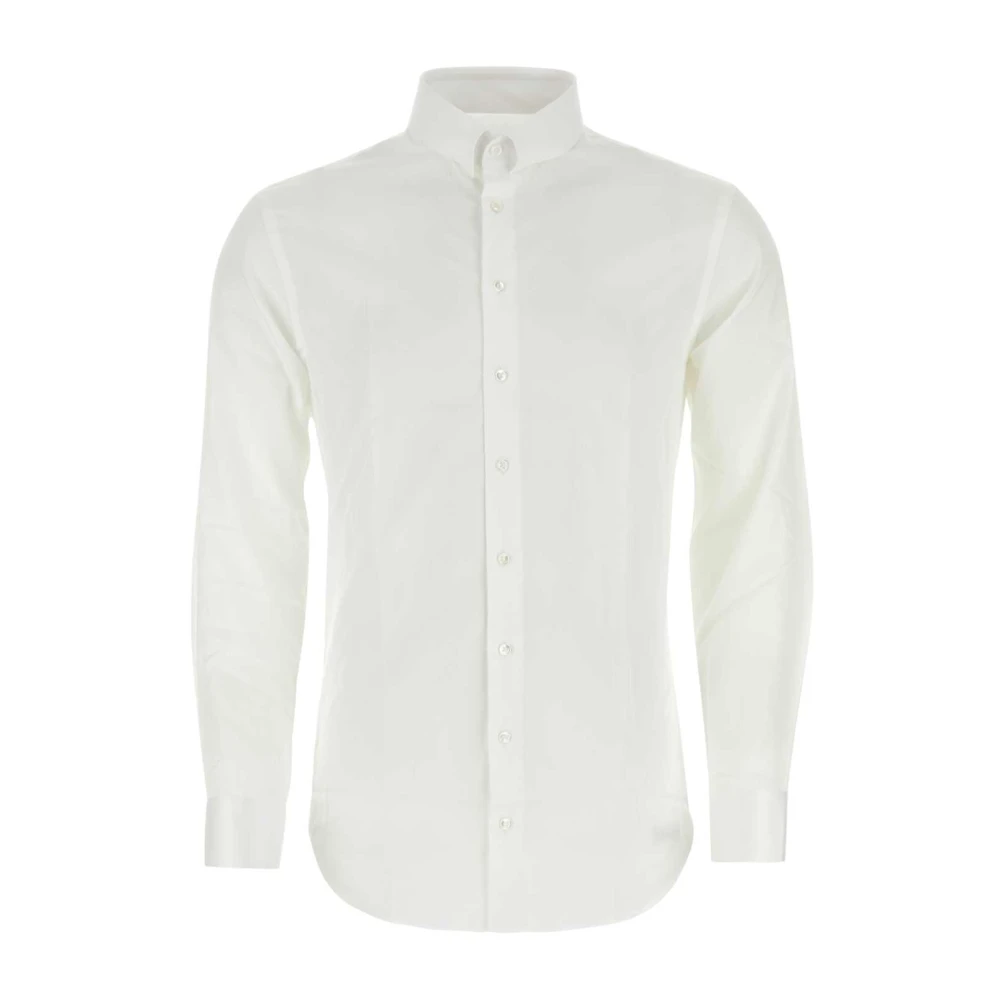 Giorgio Armani Witte Poplin Overhemd White Heren