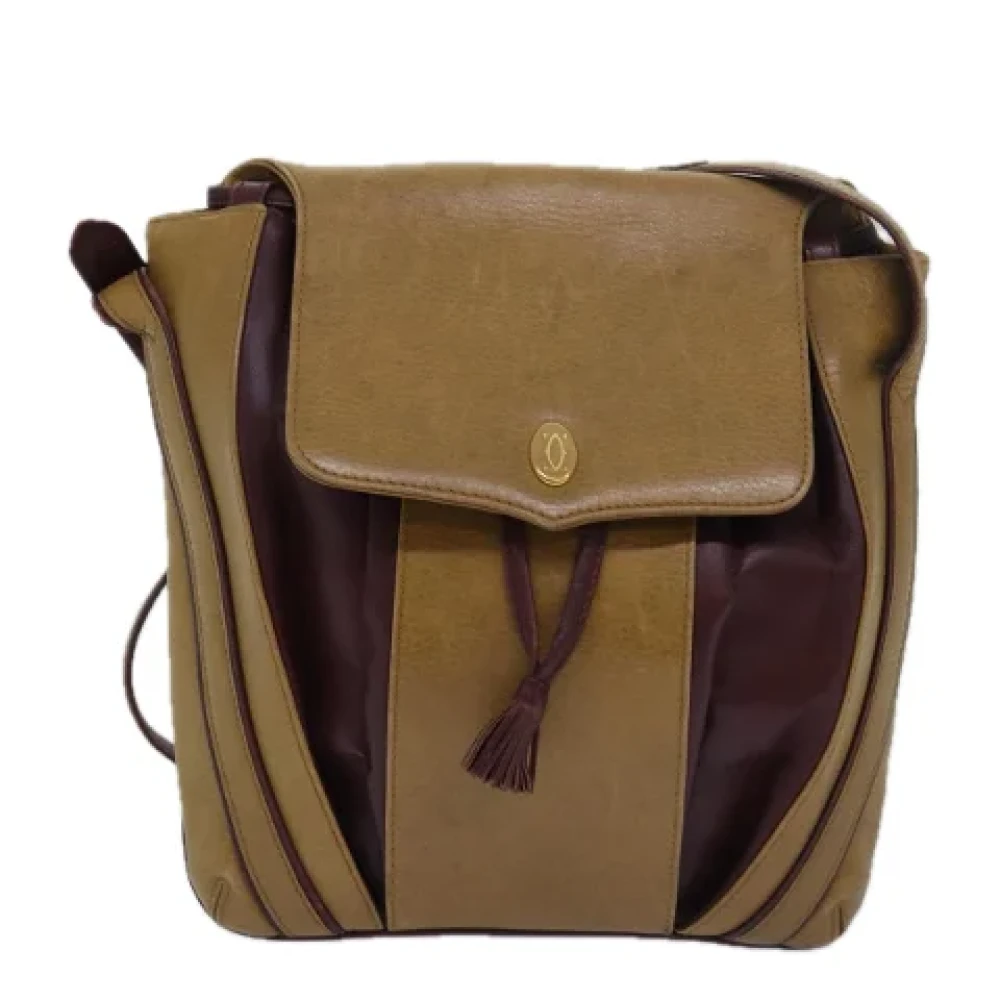 Cartier Vintage Pre-owned Leather shoulder-bags Beige Dames