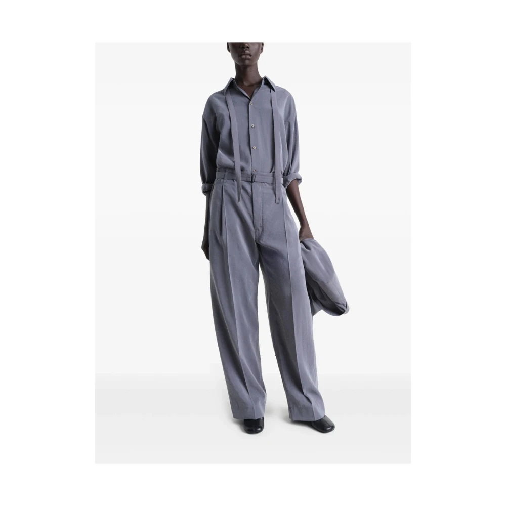 Lemaire Grijze elastische taille riem broek Gray Dames