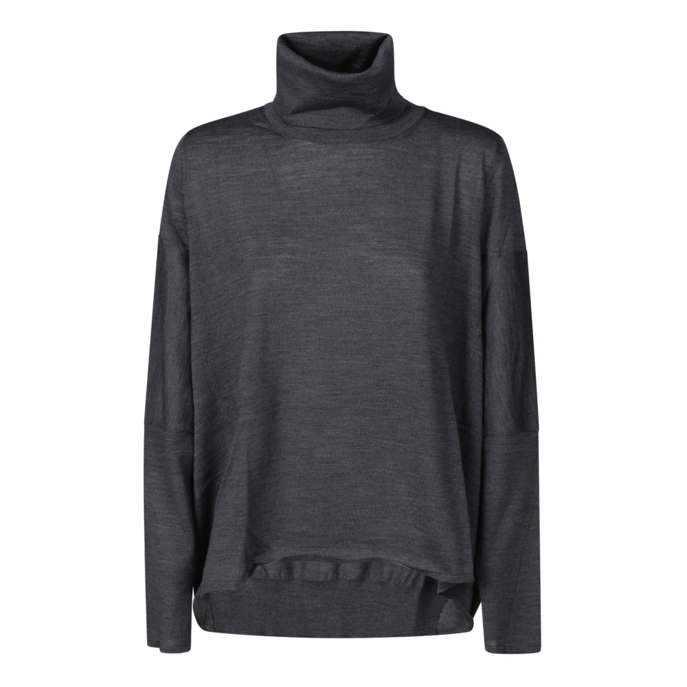 Liviana Conti Zachte Comfort Trui Moderne Minimalistische Stijl Gray Dames