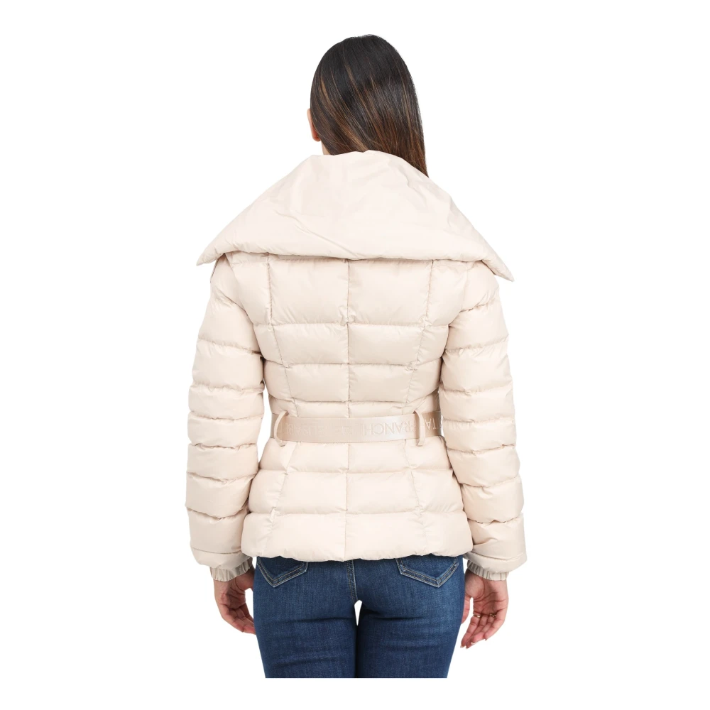 Elisabetta Franchi Beige Pufferjas met Vierkante Stiksels Beige Dames