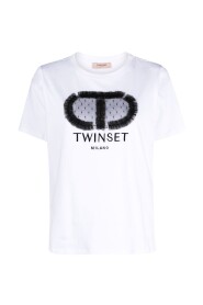 Białe Twin-set T-shirty i Pola