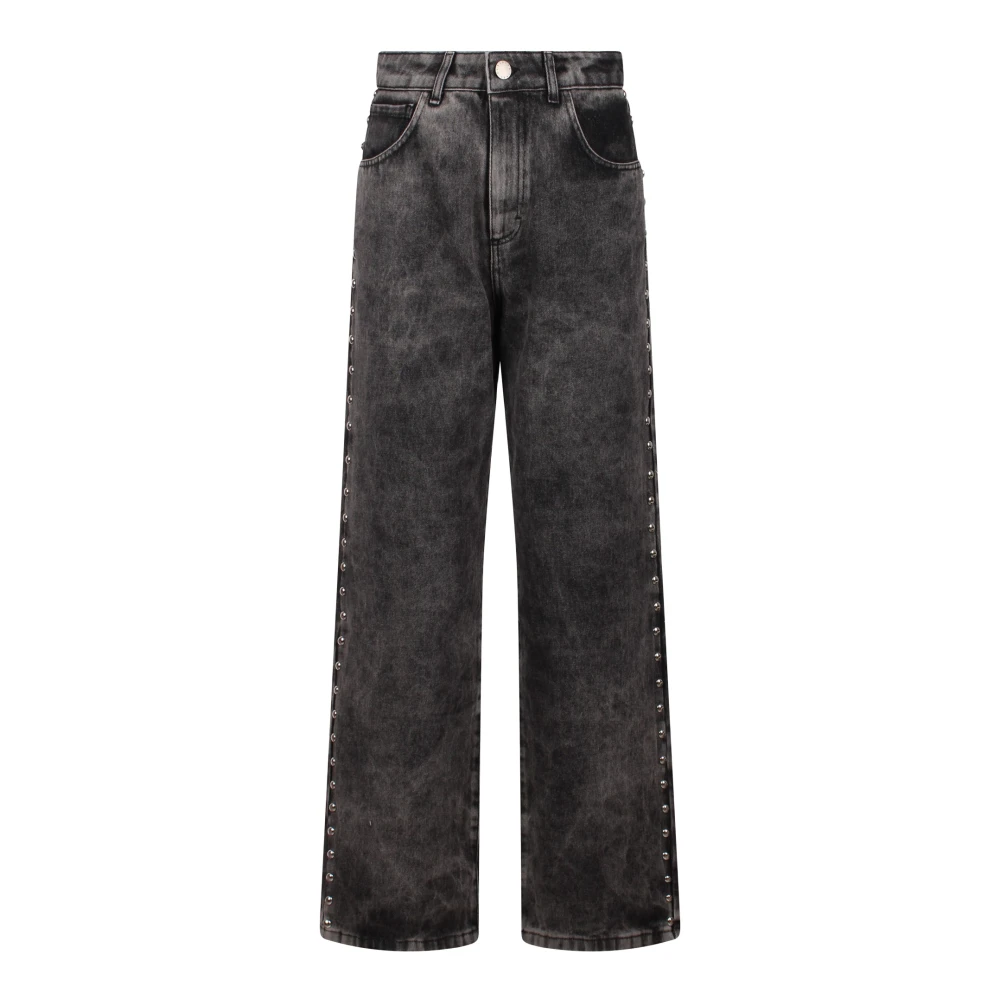 Federica Tosi Spijkerbroek met studs en hoge taille Gray Dames