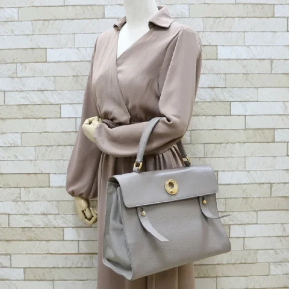 Saint Laurent Vintage Pre-owned Leather handbags Gray Dames
